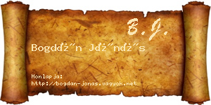 Bogdán Jónás névjegykártya