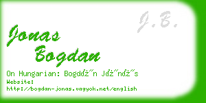 jonas bogdan business card